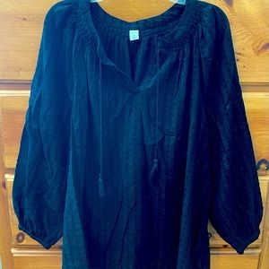 Old Navy Crinkle Texture Tie Neck Blouse